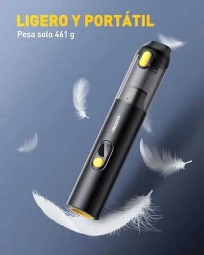 AUXITO ▫️ Aspirador de mão - Aspirador para carro com 24 000 Pa, autonomia de 30 minutos, 4 em 1, recarregável, portátil e leve, mini aspirador potente para carro, casa, escritório e pêlos de animais de estimação (preto) 2