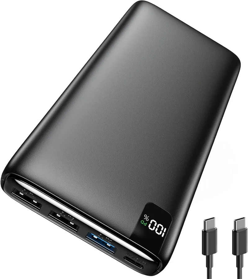 A ADDTOP ▫️ Powerbank portátil 20000 mAh, bateria externa de carregamento rápido 22,5 W com entrada e saída USB C, carregador portátil PD3.0 QC4.0 com ecrã LED para iPhone 17-11, Galaxy, telemóveis