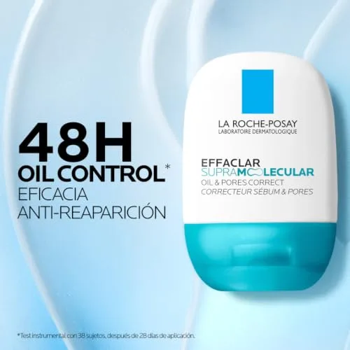 La Roche-Posay ▫️ Effaclar Supramolecular, gel matificante, regulador de sebo e poros, 40 ml, com ciência molecular avançada [ácido salicílico + niacinamida]. 4