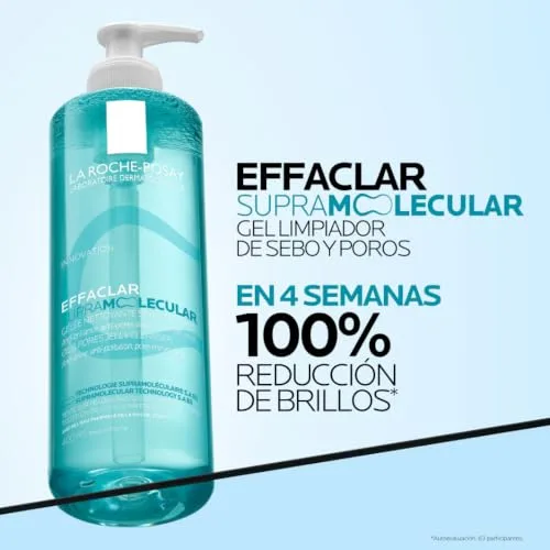 La Roche-Posay ▫️ LRP Effaclar Supramolecular Gel de Limpeza de Sebo e Poros para pele oleosa e com tendência para poros visíveis. Com tecnologia molecular avançada, que combina ácido salicílico e niacinamida. 3