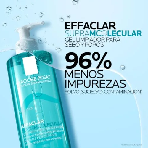 La Roche-Posay ▫️ LRP Effaclar Supramolecular Gel de Limpeza de Sebo e Poros para pele oleosa e com tendência para poros visíveis. Com tecnologia molecular avançada, que combina ácido salicílico e niacinamida. 4