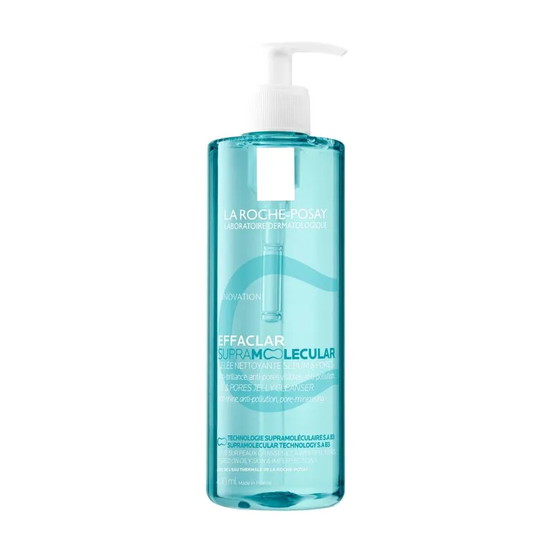 La Roche-Posay ▫️ LRP Effaclar Supramolecular Gel de Limpeza de Sebo e Poros para pele oleosa e com tendência para poros visíveis. Com tecnologia molecular avançada, que combina ácido salicílico e niacinamida.