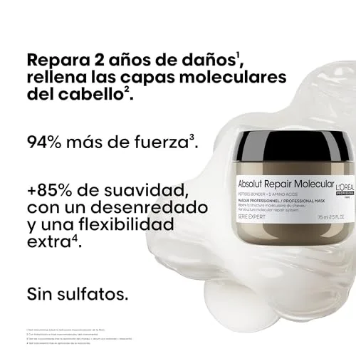 L'Oréal Professionnel Paris ▫️ L'Oréal Professionnel Absolut Repair Molecular, Máscara Capilar de Viagem 75 ml 2