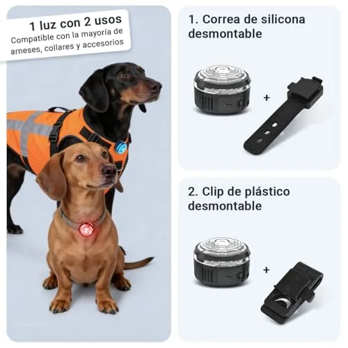 PAJ GPS ▫️ PAJ 2X LEDs ultrabrilhantes ajustáveis para coleiras e arneses, 7 cores 4