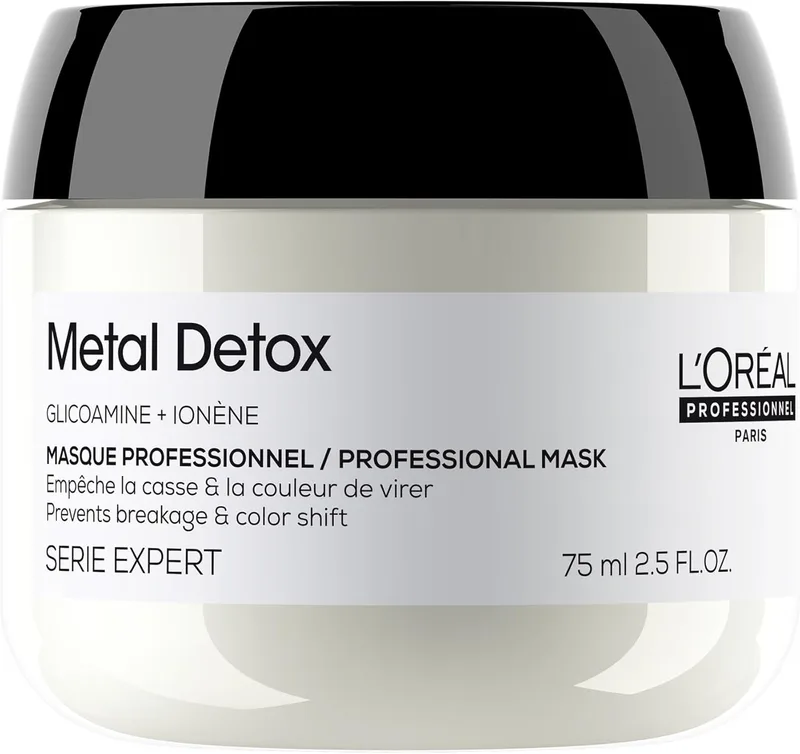 L'Oréal Professionnel Paris ▫️ Máscara L'Oréal Professionnel Metal Detox para um cabelo macio, brilhante e sedoso, com uma cor mais duradoura, de textura densa e cremosa, para todos os tipos de cabelo, 75 ml.