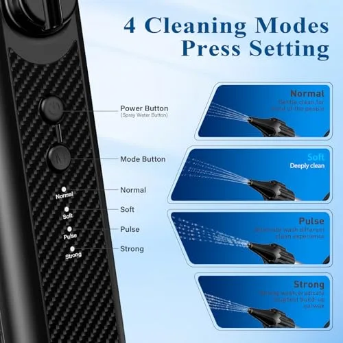 OHFAMO ▫️ Limpador de ouvidos elétrico, removedor de cerume com 5 modos de limpeza, sistema de irrigação auditiva com ecrã LCD, à prova de água IPX5, reservatório de 250 ml, recarregável via USB-C 2