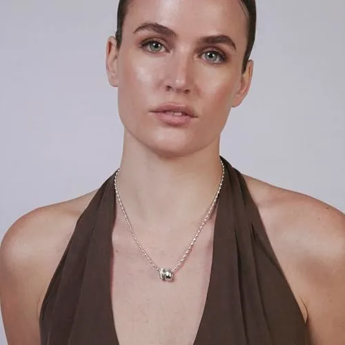 LUXENTER ▫️ Colar com zircónia brilhante com acabamento em prata. Cor: prata. Colar curto. Joias para mulher – Modelo Laino 2