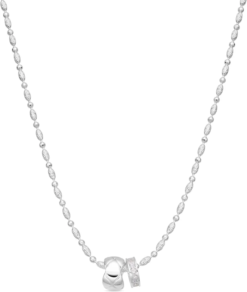 LUXENTER ▫️ Colar com zircónia brilhante com acabamento em prata. Cor: prata. Colar curto. Joias para mulher – Modelo Laino