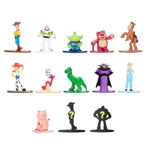 Jada ▫️ Disney Pixar Toy Story Figura Surpresa em Metal 4 cm, 1 Unidade Sortida Aleatória (13 Modelos), Nano Figura Colecionável com o Woody, o Buzz e Mais, Saco Surpresa +3 Anos (9337015314R00) 2