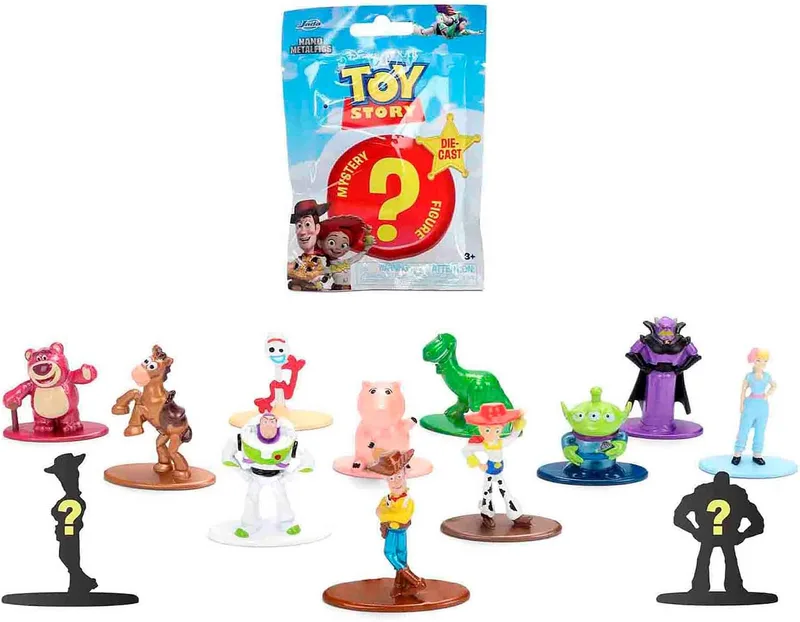 Jada ▫️ Disney Pixar Toy Story Figura Surpresa em Metal 4 cm, 1 Unidade Sortida Aleatória (13 Modelos), Nano Figura Colecionável com o Woody, o Buzz e Mais, Saco Surpresa +3 Anos (9337015314R00)