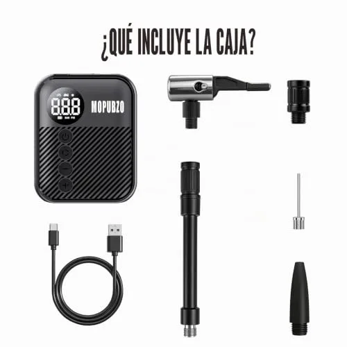 HAOJOYFUN ▫️ Tiny - Bomba para bicicleta com manómetro, bomba de ar elétrica de 150 PSI, desligamento automático, minibomba elétrica, compatível com a maioria das válvulas de ar, enchimento rápido para bicicletas 7