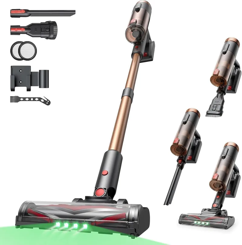 proscenic ▫️ Aspirador sem fio P11 Ultra+ 50KPa/500W/50Min, leve e autónomo, aspirador vertical potente com luz verde, escova sem emaranhados e ecrã LED, tapetes/pavimentos/pêlos de animais
