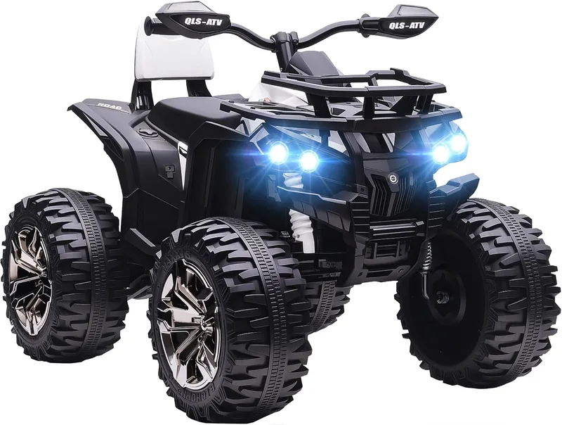 HOMCOM ▫️ Quadriciclo Elétrico para Crianças 12V 10AH 3-5 Anos com 2 Motores, Velocidade 3-8 km/h, Música, Faróis LED, MP3, USB, Cartão TF, Pedal, Avanço e Recuo, Branco