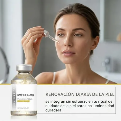 HOVKRE ▫️ 1 conjunto de ampolas de sérum para a elasticidade facial (com acessórios), 50 ml de ampolas de peptídeos de seda e colagénio Deep X, hidratantes, antienvelhecimento e reafirmantes. 2
