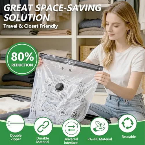 CKCLR ▫️ Sacos de vácuo para roupa (10 unidades) com bomba elétrica, sacos de vácuo para roupa 2
