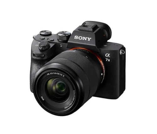 Sony ▫️ Câmara sem espelho Alpha 7 III (Full-Frame) com objetivo de 28-70 mm, 24,2 MP, 10 fps, estabilização de 5 eixos e focagem automática precisa, ideal para fotografia versátil e vídeo em 4K, preta 3