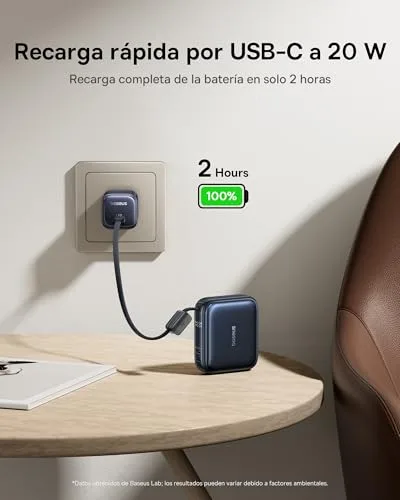 Baseus ▫️ AC22 Mini Powerbank 10000mAh, Bateria Externa Portátil com Carregamento Rápido PD 45W e Cabo USB-C Integrado, Powerbank Compacta para iPhone 18/17/16, Samsung S26/S25 Ultra, iPad e Pixel 10/9 5