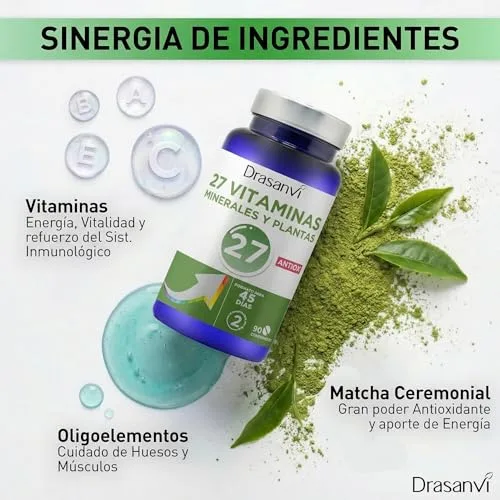 Drasanvi ▫️ Multivitamínico Completo para Homens e Mulheres com 27 Vitaminas 90 Comprimidos 4