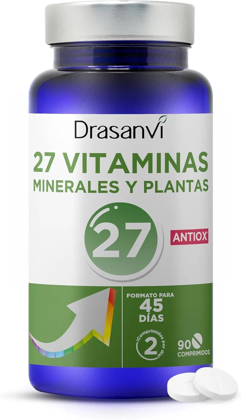 Drasanvi ▫️ Multivitamínico Completo para Homens e Mulheres com 27 Vitaminas 90 Comprimidos