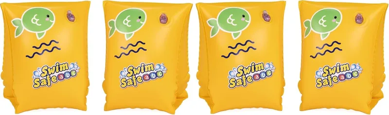 Bestway ▫️ Braçadeiras insufláveis de natação para crianças, braçadeiras de flutuação, braçadeiras insufláveis de natação para meninos e meninas, dos 3 aos 6 anos, amarelas