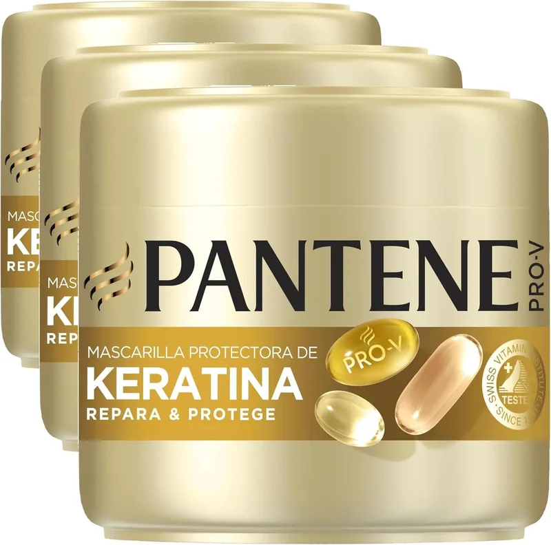 Procter & Gamble ▫️ Pantene Pro-V Repara e Protege - Máscara Protetora com Queratina, 500 ml, para Cabelo Seco e Danificado. Ajuda a reparar 6 meses de danos numa única aplicação. Com fórmula Pro-V e tecnologia Active Nutri-Plex