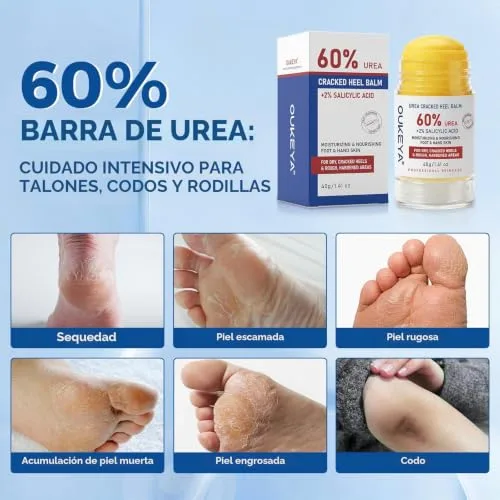 OUKEYA ▫️ Stick Anticalos com 60% de ureia e 2% de SA, bálsamo sólido suavizante para calcanhares, pés, cotovelos e joelhos, cuidado intensivo para pele seca e áspera, 40 g 3