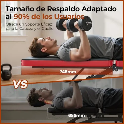 FLYBIRD ▫️ Banco de pesos ajustável para ginásio em casa, capacidade de carga de 300 kg, banco de treino com 8 posições de encosto para peito, ombros e braços 4