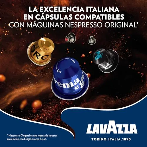 Lavazza ▫️ Qualità Oro, 60 cápsulas de alumínio compatíveis com máquinas Nespresso, com notas frutadas e florais, 100% Arábica, intensidade 8/13, torra leve 2