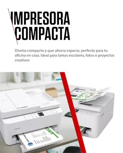 Canon ▫️ PIXMA TS7550I - Impressora multifunções com conectividade Wi-Fi, alimentador automático de documentos (ADF) para 35 folhas e ecrã OLED de 1,42 polegadas. PIXMA Print Plan - Inclui papel fotográfico A4 MP-101, 5 folhas 5
