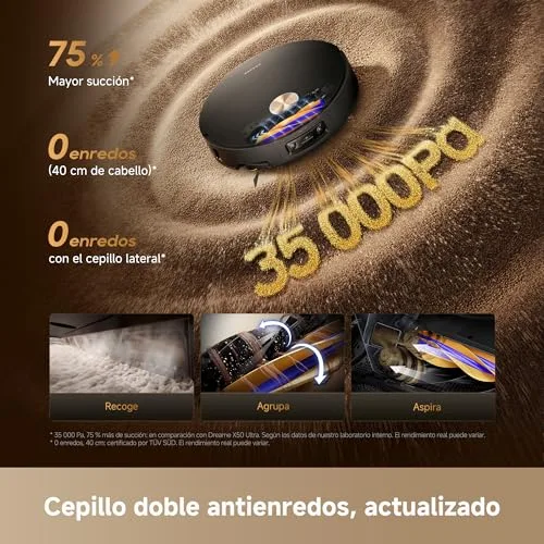 dreame ▫️ X50s Ultra, aspirador robô e esfregão ultrafino de 7,95 cm 6