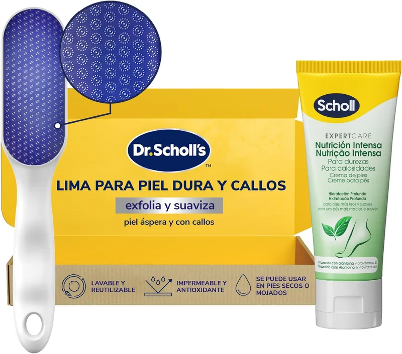 Dr. Scholl's ▫️ Lima para os pés Scholl Manual Nano Crystal + Creme para os pés ExpertCare Intense Nourishing