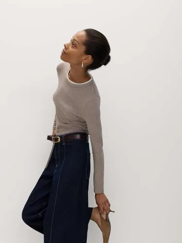 Marks & Spencer ▫️ Top de dupla camada com elevado teor de algodão para mulher, corte justo e elástico 5