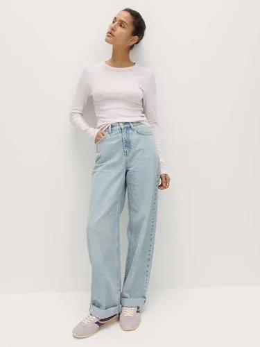 Marks & Spencer ▫️ Top de dupla camada com elevado teor de algodão para mulher, corte justo e elástico 3