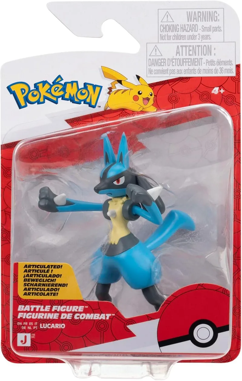Pokémon ▫️ Battle Figure PKW4868 Lucario - Brinquedo oficial para crianças de 4 anos