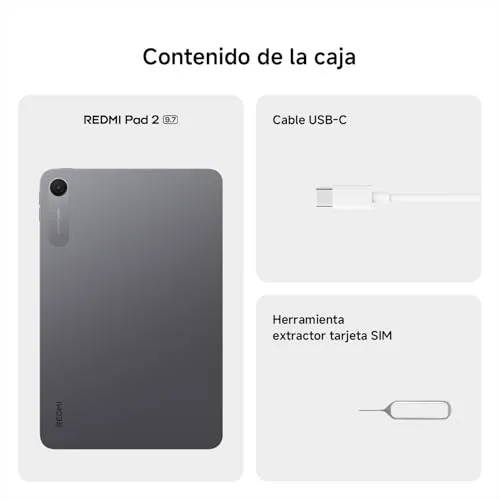 XIAOMI ▫️ REDMI Pad 2 Tablet de 9,7” 4+64 GB Prateado, bateria de 7600 mAh 4