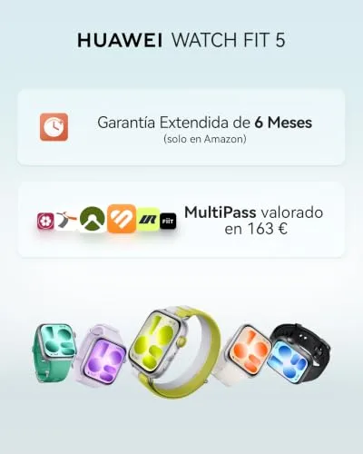 HUAWEI ▫️ Watch FIT 5 Smartwatch, GPS, ecrã AMOLED de 1,82″, 2500 nits, branco 2
