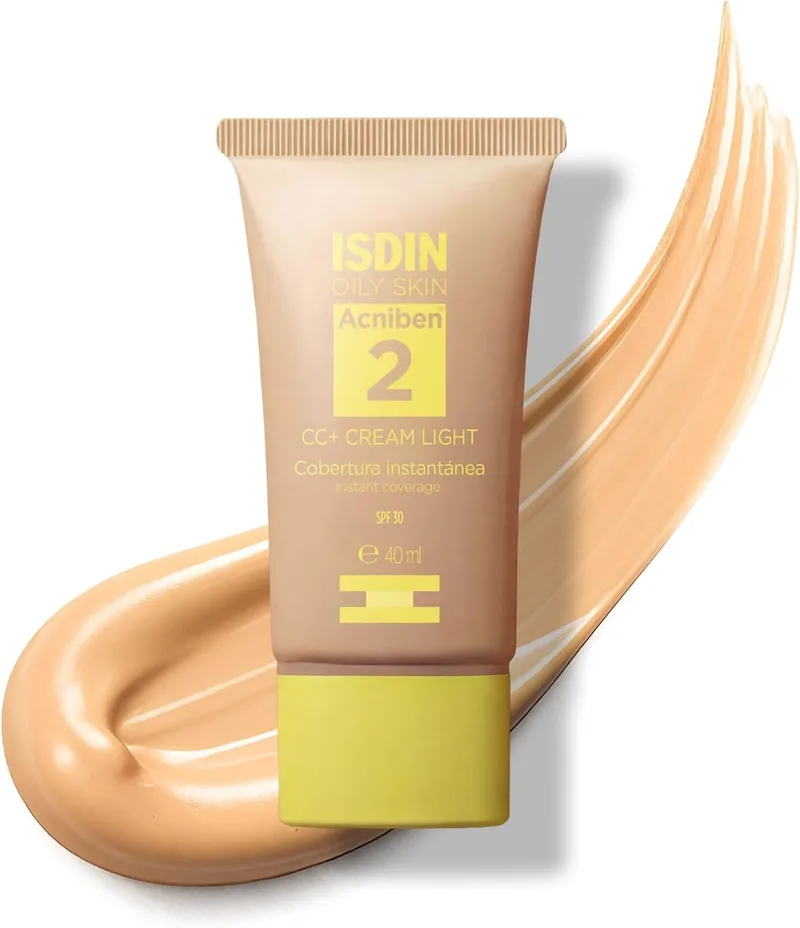 ISDIN ▫️ Acniben CC+ CREAM SPF30 - Cobertura hidratante anti-imperfeições para peles oleosas ou com tendência acneica, que matifica e hidrata instantaneamente - 40 ml