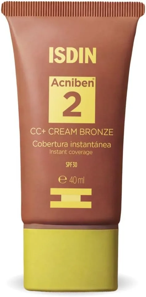 ISDIN ▫️ Acniben CC+ CREAM SPF30 - Cobertura hidratante anti-imperfeições para peles oleosas ou com tendência acneica, matifica e hidrata instantaneamente - 40 ml