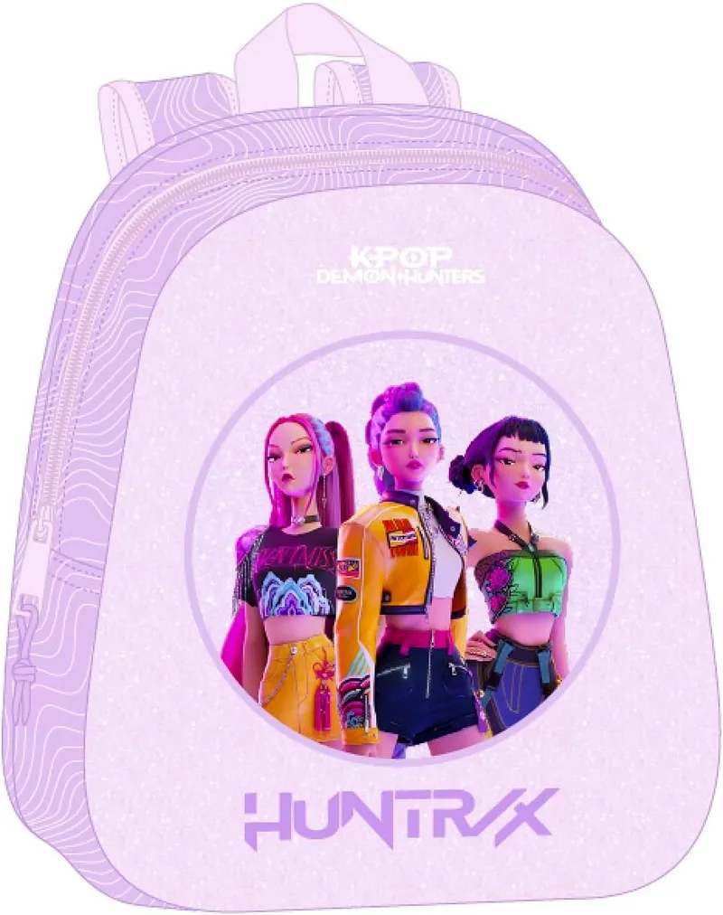 Safta ▫️ K-POP Demon Hunters - ICONIC - Mochila escolar, com design 3D, ideal para crianças de várias idades, confortável e versátil, de qualidade e resistente, 27 x 10 x 33 cm