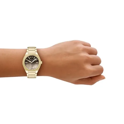 Armani Exchange ▫️ Relógio em aço inoxidável com acabamento dourado, 36 mm, para mulher, AX6031 2