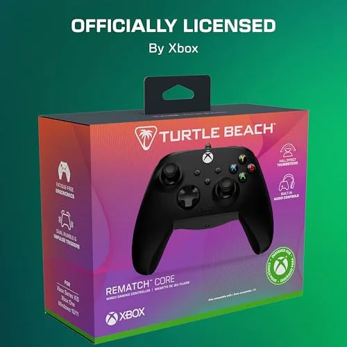 Turtle Beach ▫️ Rematch Core Ghost Camo Preto - Comando com fio - com licença para Xbox Series XS, Xbox One e PC - Joysticks com efeito Hall, botões de áudio, motores de vibração e gatilhos de pulsação 6