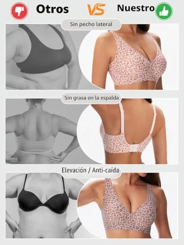 ViShawtek ▫️ Sutiã sem aros para mulher – Sutiãs com decote em V profundo 4