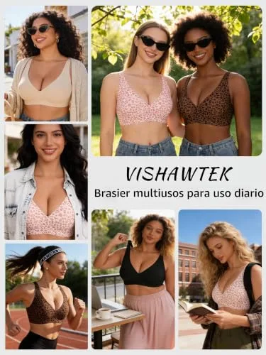 ViShawtek ▫️ Sutiã sem aros para mulher – Sutiãs com decote em V profundo 5