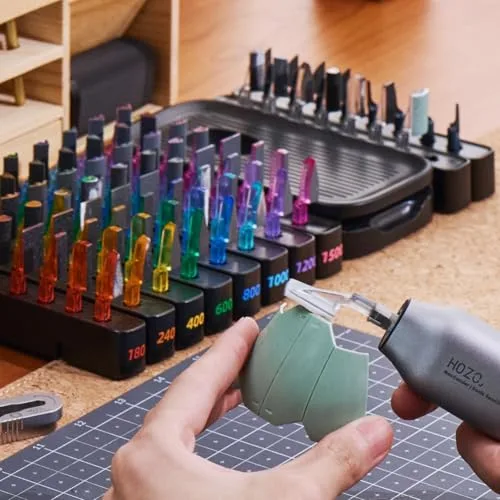 HOZO ▫️ Kit Combo Premium NeoSander – Mini conjunto de lixadeira recíproca para detalhes com 64 cabeças de lixagem codificadas por cor, base de carregamento e conjunto básico de lixa, ideia para presente 7