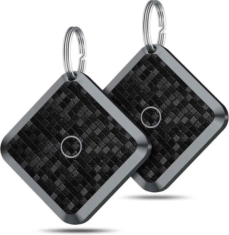 Lekaby ▫️ Smart Tracker Tag 2 Pack Locator Finder Compatível com a aplicação Find da Apple (apenas iOS) Tag locator para localizar chaves, mochilas, carteiras e bagagemBateria substituível, preto