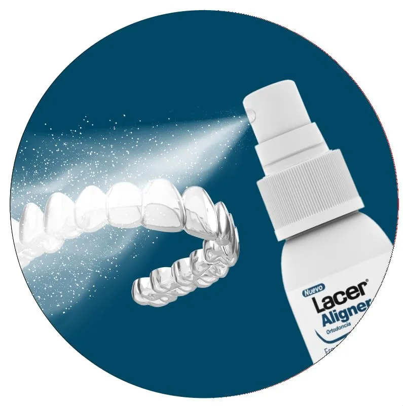 LACER ▫️ ALIGNER - Spray bucal para ortodontia invisível e alinhadores, 30 ml, frescura prolongada, anticárie e antiplaca, protege as gengivas, aplicação rápida sem necessidade de enxaguamento, sem glúten nem álcool 4