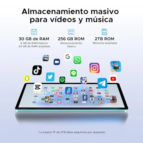 POPUX ▫️ Tablet Tab G6 com Android 16, 11 polegadas, 30 GB + 256 GB/2 TB, 4G LTE duplo, processador octa-core e bateria de 8000 mAh, Ecrã HD+ a 90 Hz, com ranhura para cartão SIM, câmara de 13 MP, Gemini AI/Face ID/5G, Wi-Fi, GPS e entrada de áudio de 3,5 mm 6