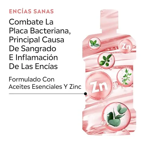 Listerine ▫️ Clinical Solutions Gengivas Sabor Suave (1x500 ml), elixir bucal com flúor que protege as gengivas, elixir bucal sem álcool com sabor a menta suave, elixir bucal para gengivas com mais 60% de zinco 6