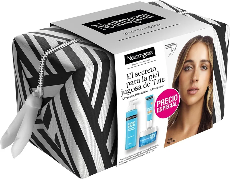 Neutrogena ▫️ Conjunto Hydro Boost para Cuidados Faciais - Gel de Limpeza Facial (200 ml) + Creme Hidratante em Gel de Água (50 ml) + BRINDE: Protetor Solar Fluido FPS 50 (15 ml) – Rotina com Ácido Hialurónico para uma pele hidratada