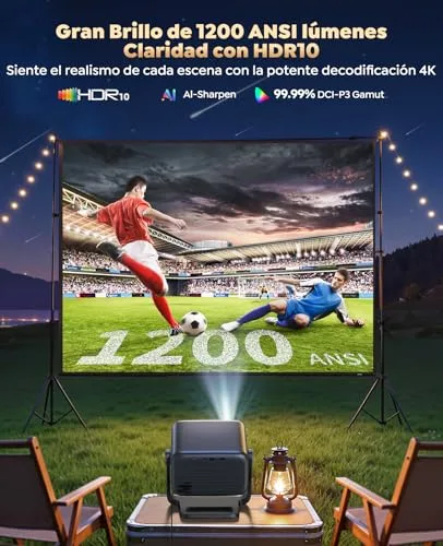 PUTRIMS ▫️ Projetor 4K 【Google TV/Altifalante de 30 W/Rotativo a 360°】 Projetor portátil de 1200 ANSI com aplicação oficial, assistente de voz, focagem automática/correção de distorção, HDR10, 1080p FHD, Wi-Fi e Bluetooth – Projetor inteligente para cinema em casa/ao ar livre 4